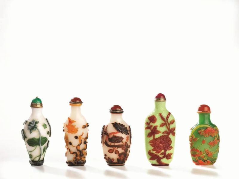 CINQUE SNUFF BOTTLES, CINA, SECC. XIX-XX  - Asta Arte Orientale - Pandolfini Casa d'Aste