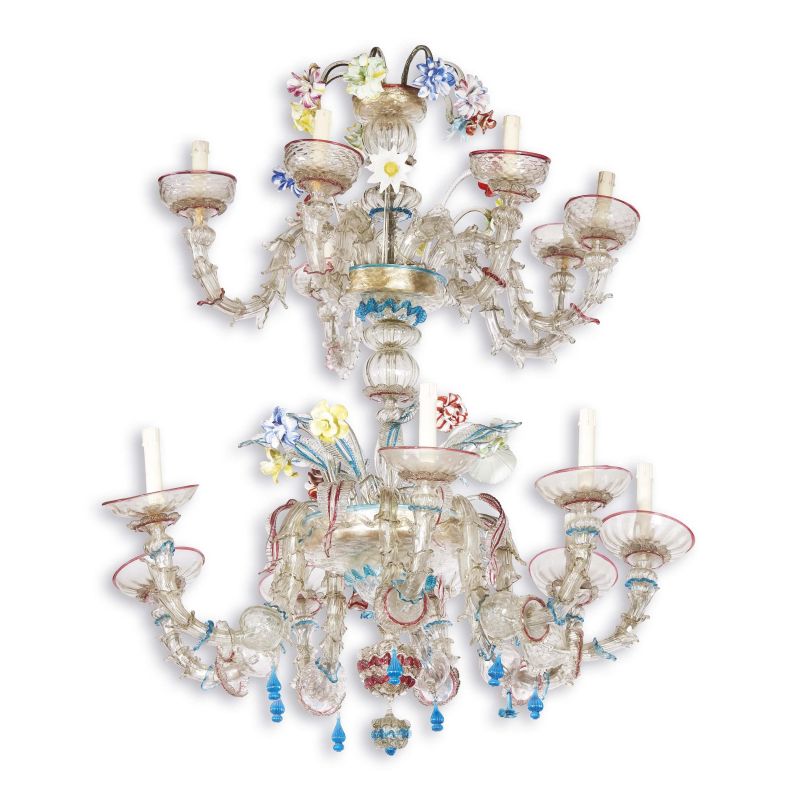 A MURANO CHANDELIER, EARLY 20TH CENTURY  - Auction FURNITURE AND WORKS OF ART FROM PRIVATE COLLECTIONS - Pandolfini Casa d'Aste