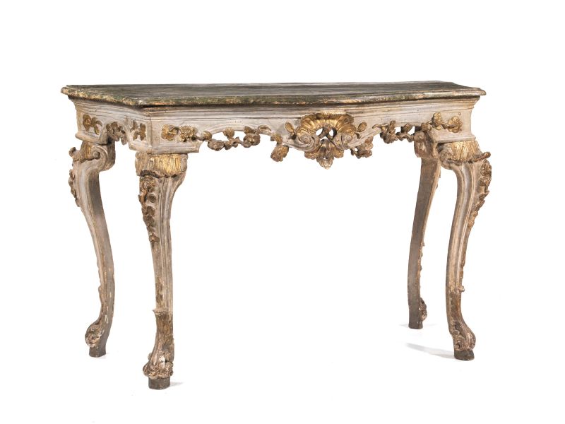 CONSOLE, ITALIA MERIDIONALE, SECOLO XVIII  - Auction TIMED AUCTION | PAINTINGS, SCULPTURES, SILVER , FURNITURE AND  WORKS OF ART - Pandolfini Casa d'Aste