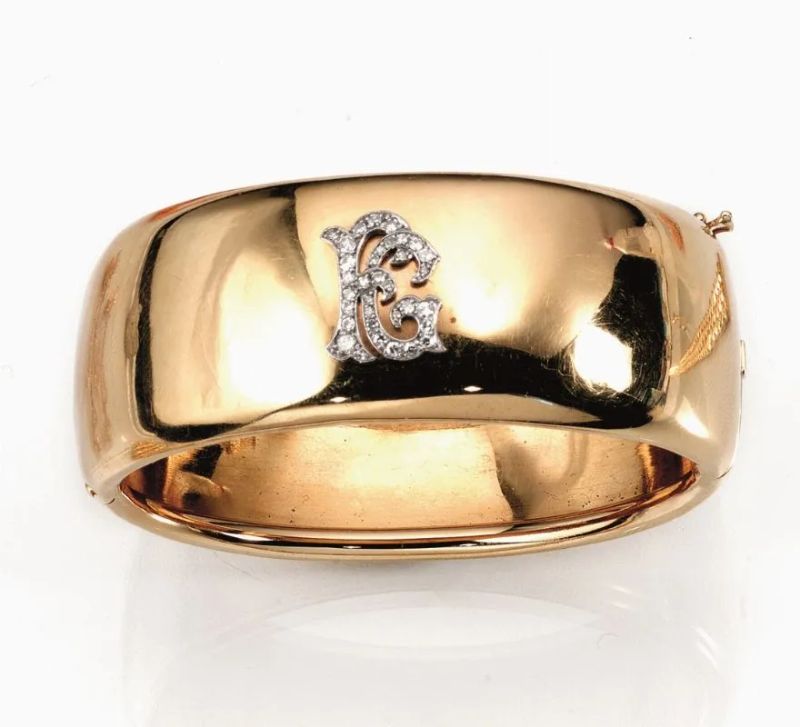 Bracciale in oro giallo e diamanti  - Auction Important Jewels and Watches - I - Pandolfini Casa d'Aste