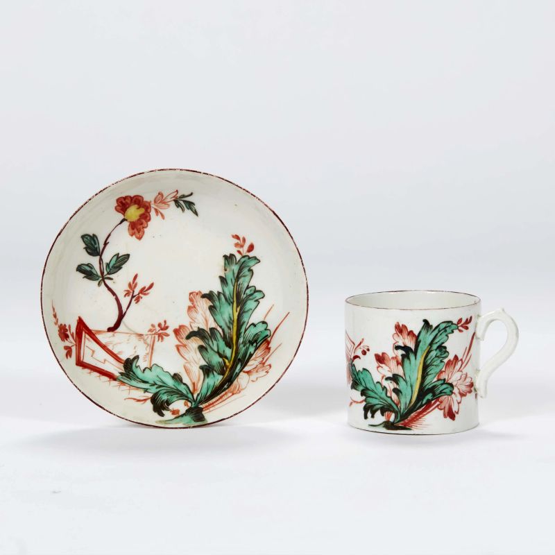 TAZZINA CON PIATTINO, NOVE, MANIFATTURA ANTONIBON, SECONDA METÀ SECOLO XVIII  - Auction TIMED AUCTION | A HUNDRED COLLECTABLE CUPS - Pandolfini Casa d'Aste