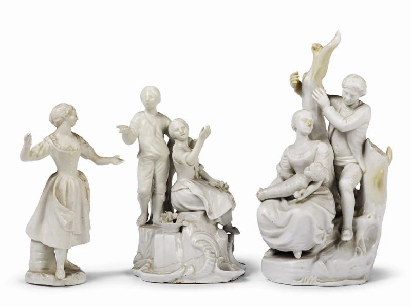 DUE GRUPPI E UNA FIGURA, VENEZIA, MANIFATTURA GEMINIANO COZZI, 1770 CIRCA  - Auction The charm and splendour of maiolica and porcelain: the Pietro Barilla Collection and an important Roman collection - Pandolfini Casa d'Aste