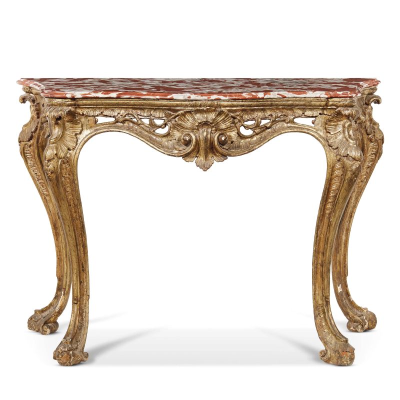 A NEAPOLITAN CONSOLE TABLE, SECOND HALF 18TH CENTURY  - Auction FURNITURE, OBJECTS OF ART AND SCULPTURES FROM PRIVATE COLLECTIONS - Pandolfini Casa d'Aste