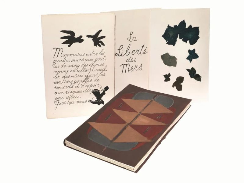 (Edizioni di pregio &ndash; Illustrati 900) REVERDY, Pierre (1889-1960) &ndash; BRAQUE, Georges (1882-1963). La Libert&eacute; des Mers. [Paris], Maeght &Eacute;diteur, (1959).  - Asta Stampe e disegni antichi e moderni-Libri Antichi - Pandolfini Casa d'Aste