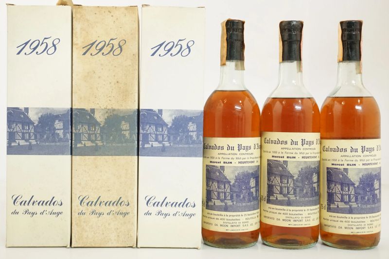      Calvados du Pays d'Auge Marcel Blin 1958   - Asta Vini Pregiati e Distillati da Collezione - Pandolfini Casa d'Aste