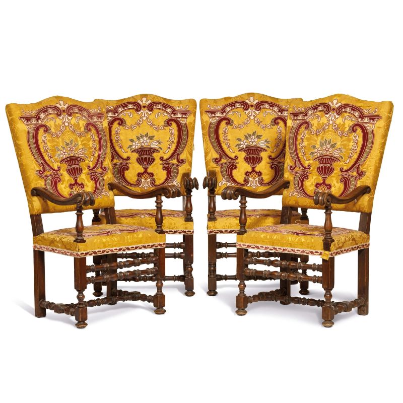 



FOUR NORTHERN ITALY ARMCHAIRS, 17TH CENTURY  - Auction FURNITURE, WORKS OF ART AND MAJOLICA - Pandolfini Casa d'Aste