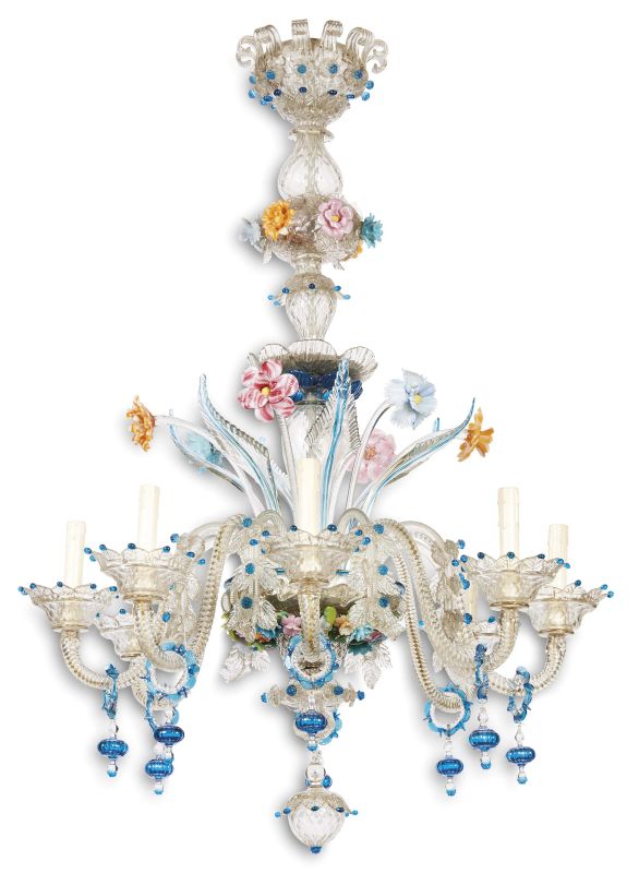      LAMPADARIO IN STILE SETTECENTESCO, MURANO   - Auction Italian furniture and works of art - Pandolfini Casa d'Aste