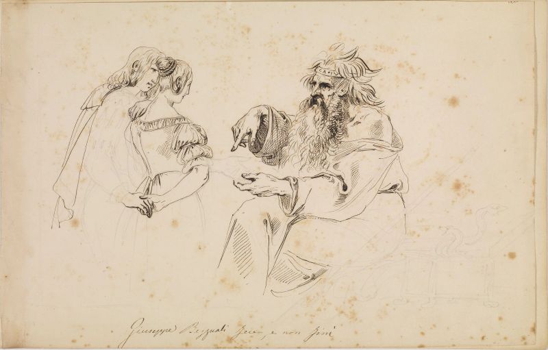      Giuseppe Bezzuoli   - Auction Works on paper: 15th to 19th century drawings, paintings and prints - Pandolfini Casa d'Aste