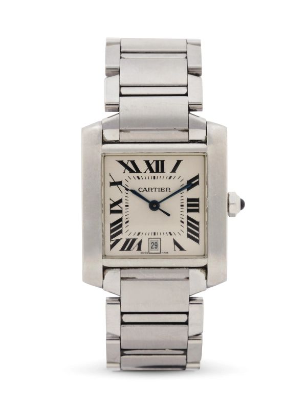 OROLOGIO CARTIER TANK FRANCAISE GM IN ACCIAIO REF.2302 N. 693030CD  - Asta OROLOGI DA POLSO e da tasca - Pandolfini Casa d'Aste