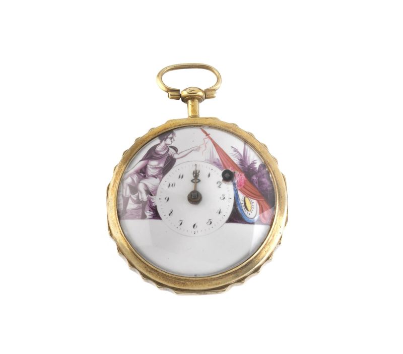 FRANCESCO PAPILLON FIRENZE OROLOGIO DA TASCA IN METALLO DORATO E SMALTI  - Auction TIMED AUCTION I JEWELS, WATCHES, PENS AND SILVER - Pandolfini Casa d'Aste