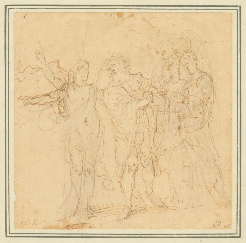 Scuola dll'Italia meridionale, prima met&agrave; sec. XVII  - Auction Works on paper: 15th to 19th century drawings, paintings and prints - Pandolfini Casa d'Aste