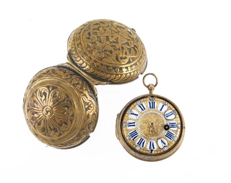 DUPONCHEL A PARIS OROLOGIO DA TASCA IN OTTONE DORATO  - Auction Jewels, watches, pens and silver - Pandolfini Casa d'Aste