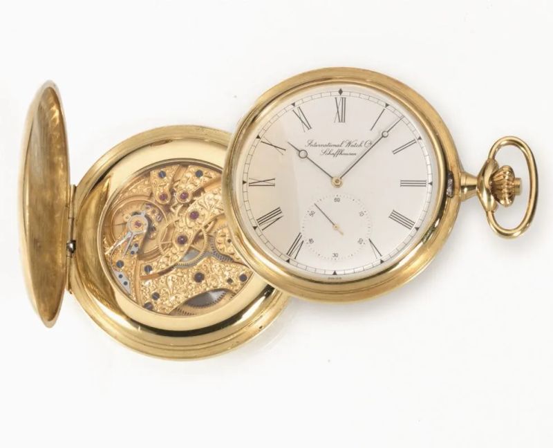 Orologio da tasca International Watch Co. Schaffhausen,&nbsp; n. 5409, n. 2&rsquo;302'108, in oro giallo 18 kt  - Auction Important Jewels and Watches - I - Pandolfini Casa d'Aste
