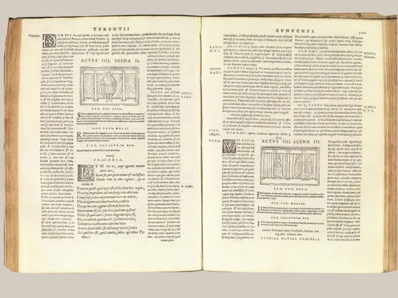 (Illustrati 500) TERENZIO (185/184-159 a.C.) [&#8230;] Comoediae, Andria, Eunuchus, Heautontimorumenos, Adelphi, Hecyra, Phormio, Ex emendatissimis ac fide dignissimis codicibus summa diligentiae castigatae, Metris in suum ordinem recte restitutis, ac variis lectionibus in margine appositis ex collatione postremarum editionum Aldini &amp; Gryphiani exemplaris. [&#8230;]&nbsp; Venetiis, apud Hieronymum Scotum, 1545.  - Auction Old and Modern Master Prints and Drawings-Books - Pandolfini Casa d'Aste