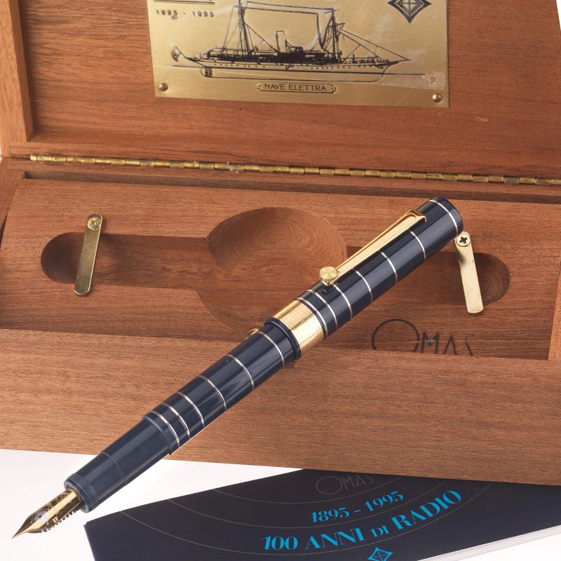 Omas : OMAS GUGLIELMO MARCONI EDIZIONE LIMITATA 100 ANNI DI RADIO (1895 - 1995) PENNA STILOGRAFICA  - Asta ASTA A TEMPO | OROLOGI E PENNE - Pandolfini Casa d'Aste