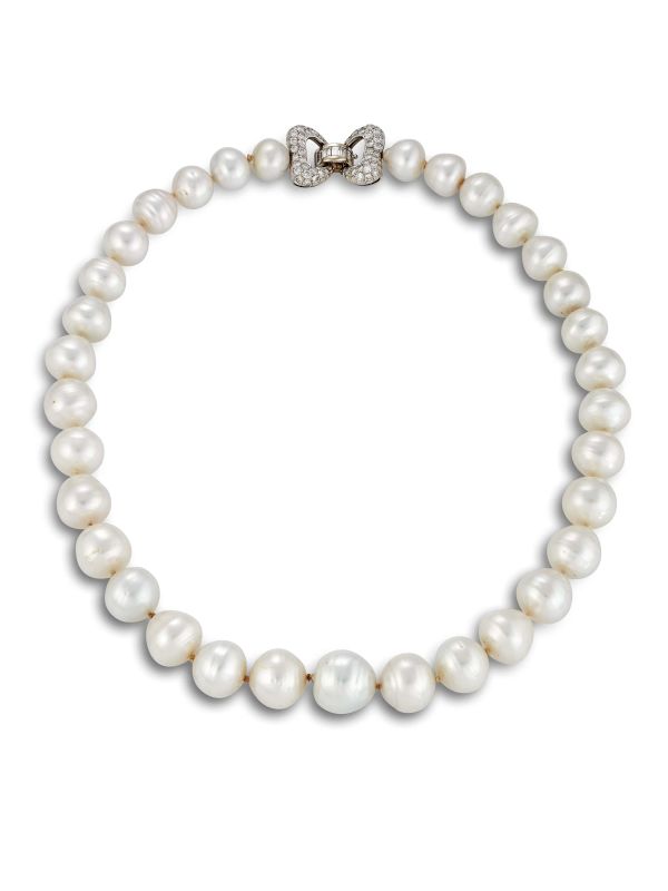 COLLANA IN PERLE SOUTH SEA ORO BIANCO E DIAMANTI  - Asta GIOIELLI - Pandolfini Casa d'Aste