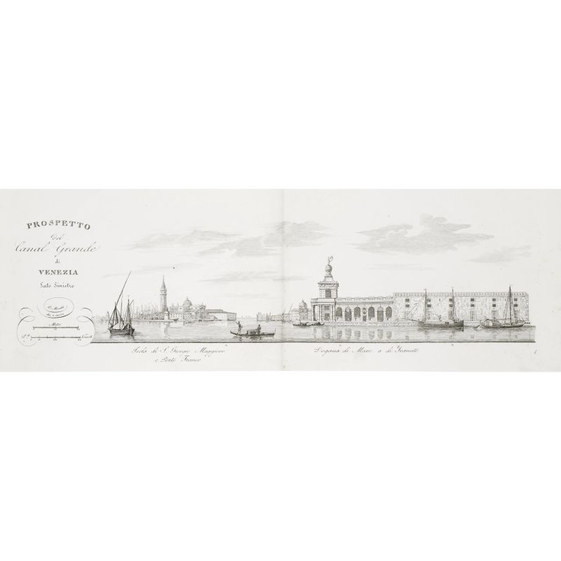 Quadri, Antonio. Il Canal Grande di Venezia, descritto e rappresentato in 48 tavole. Venezia, Andreola, 1834.  - Asta LIBRI, MANOSCRITTI, AUTOGRAFI E STAMPE - Pandolfini Casa d'Aste