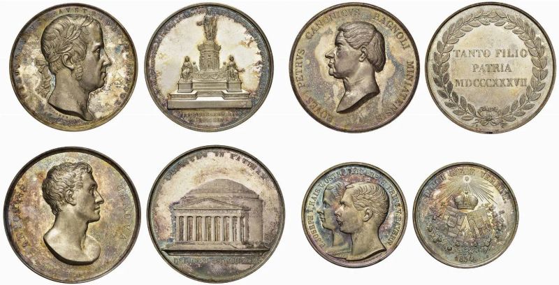 QUATTRO MEDAGLIE ENTRO ASTUCCI  - Auction Collectible coins and medals. From the Middle Ages to the 20th century. - Pandolfini Casa d'Aste