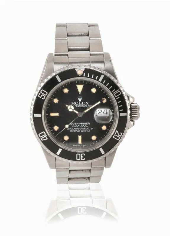 OROLOGIO DA POLSO ROLEX OYSTER PERPETUAL DATE SUBMARINER 1000ft=300m, REF. 16800 SERIALE N. 8'910&rsquo;755, 1985 CIRCA, IN ACCIAIO  - Auction Fine Jewels and Watches - Pandolfini Casa d'Aste