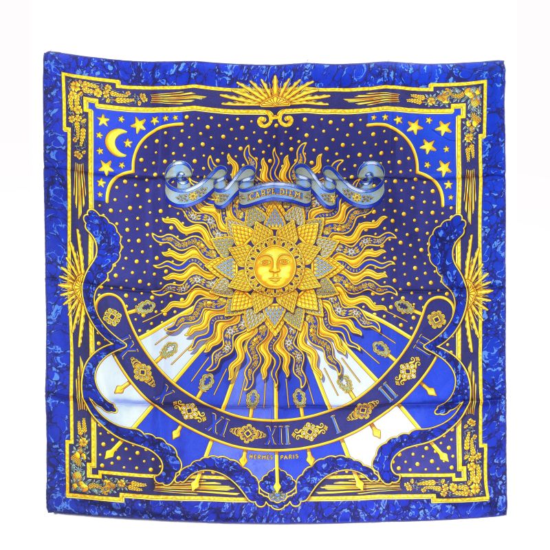 HERMES FOULARD CARPE DIEM  - Asta VINTAGE: BORSE E ACCESSORI DI HERMES, LOUIS VUITTON E ALTRE GRANDI MAISON - Pandolfini Casa d'Aste