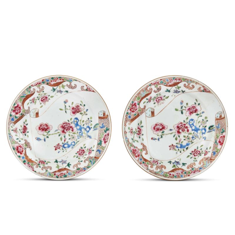 A PAIR OF PLATES, CHINA, QING DYNASTY, QIANLONG PERIOD, CIRCA 1780  - Auction Porcellane della Compagnia delle Indie Meraviglie cinesi per l'Europa - Pandolfini Casa d'Aste