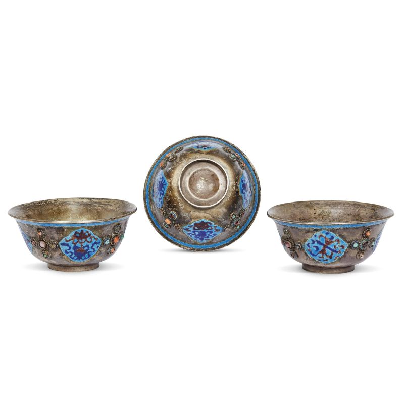 THREE BOWLS, TIBET, 19TH-20TH CENTURY  - Auction Asian Art | &#19996;&#26041;&#33402;&#26415; - Pandolfini Casa d'Aste