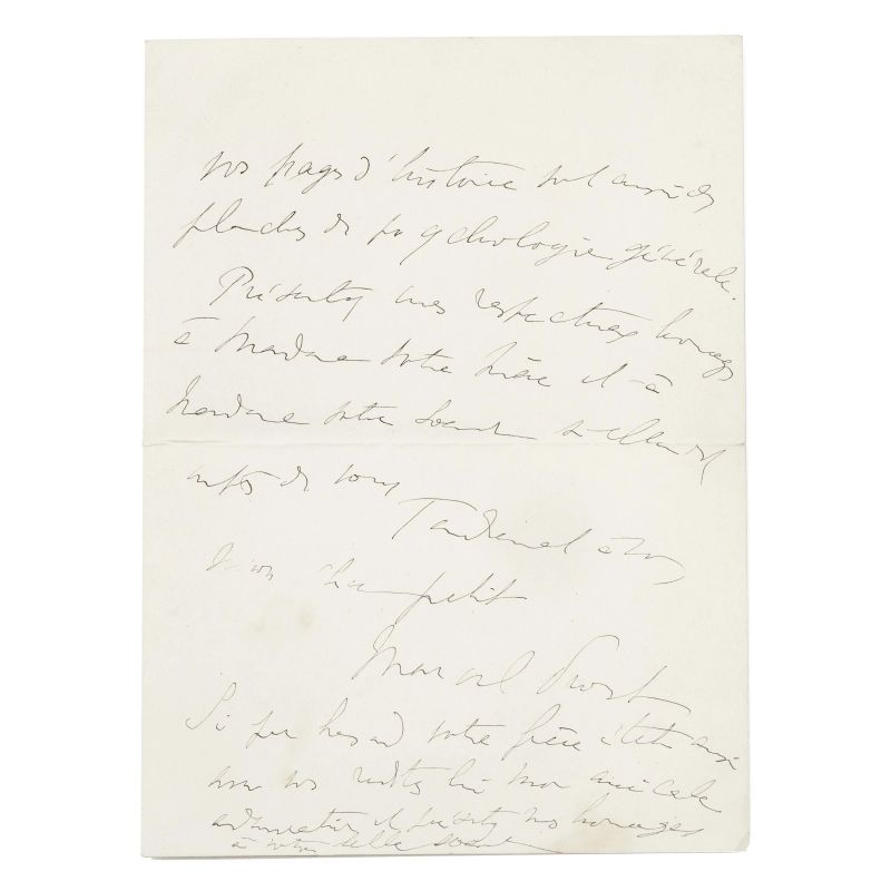 Proust, Marcel. Lettera autografa firmata  - Asta LIBRI, MANOSCRITTI, AUTOGRAFI E STAMPE - Pandolfini Casa d'Aste