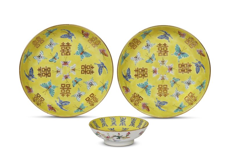 TWO PLATES AND A CUP, CHINA, REPUBLIC PERIOD, 1912-1949  - Auction ASIAN ART / &#19996;&#26041;&#33402;&#26415;   - Pandolfini Casa d'Aste