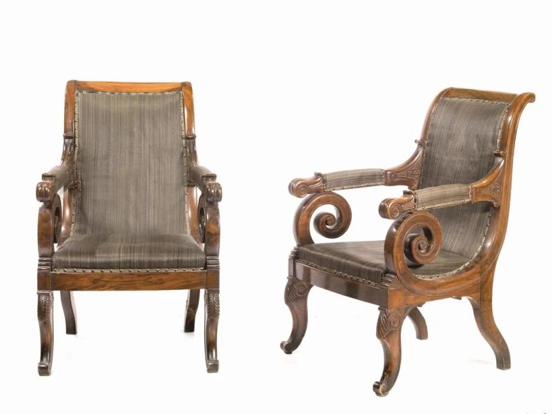 COPPIA DI POLTRONE, NAPOLI, 1820-1830   - Auction European Furniture and WORKS OF ART - Pandolfini Casa d'Aste
