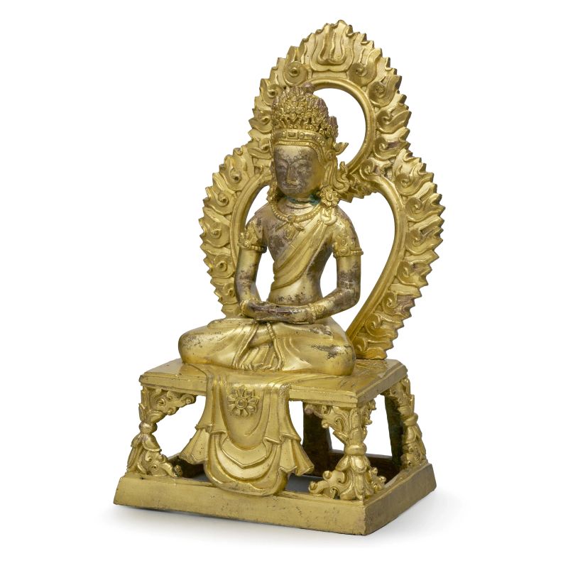 



A GILT-BRONZE AMITAYUS BUDDHA, CHINA, QING DYNASTY, QIANLONG PERIOD  - Auction Asian Art | 东方艺术 - Pandolfini Casa d'Aste