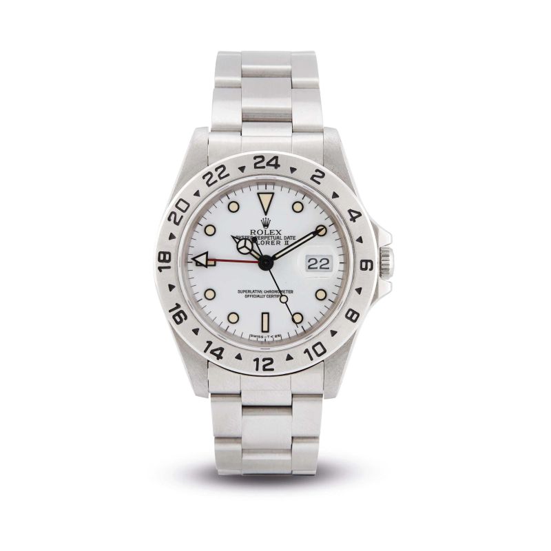 Rolex : ROLEX EXPLORER II REF. 16570 "CHICCHI DI MAIS" N. N2186XX STAINLESS STEEL WRISTWATCH, 1992  - Auction WATCHES - Pandolfini Casa d'Aste