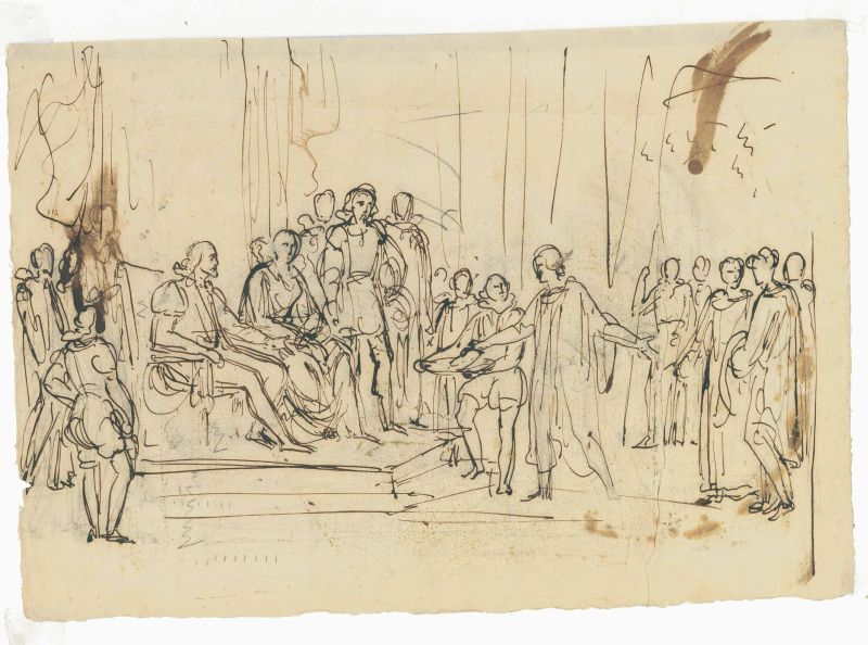 Scuola toscana, prima met&agrave; sec. XIX  - Auction Works on paper: 15th to 19th century drawings, paintings and prints - Pandolfini Casa d'Aste
