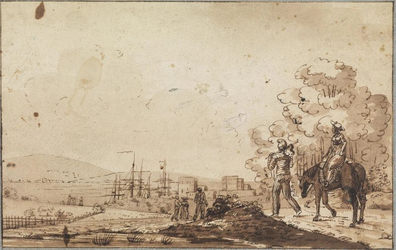      Scuola napoletana, sec. XVII   - Auction Works on paper: 15th to 19th century drawings, paintings and prints - Pandolfini Casa d'Aste