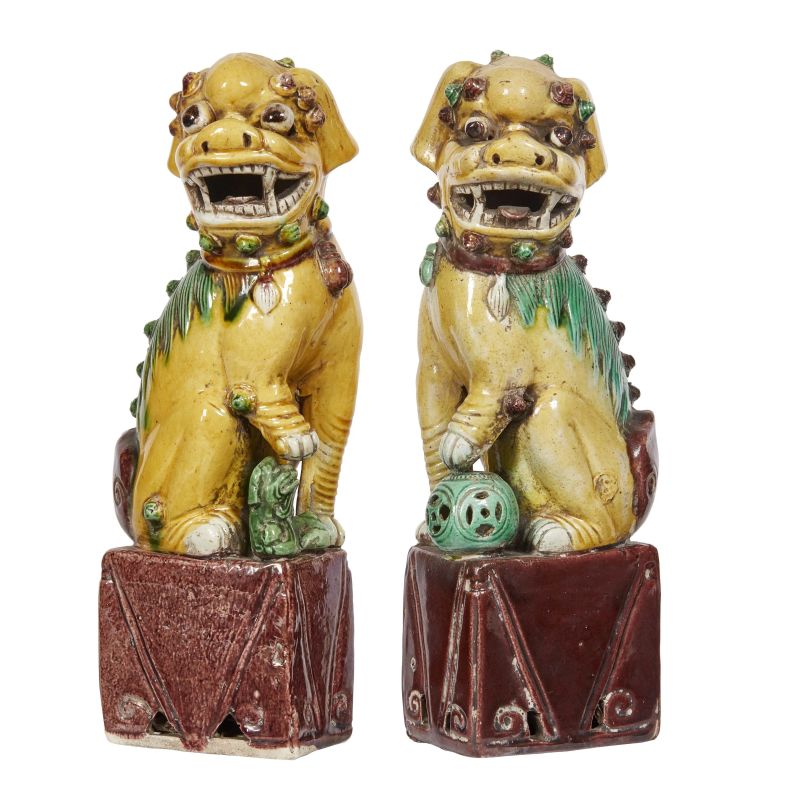 A PAIR OF GUARDIAN LIONS, CHINA, 20TH CENTURY  - Auction TIMED AUCTION | Asian Art -&#19996;&#26041;&#33402;&#26415; - Pandolfini Casa d'Aste