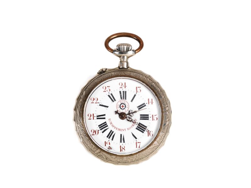 ROSKOFF OROLOGIO DA TASCA IN METALLO  - Asta Gioielli, orologi da polso e da tasca, penne e argenti - Pandolfini Casa d'Aste