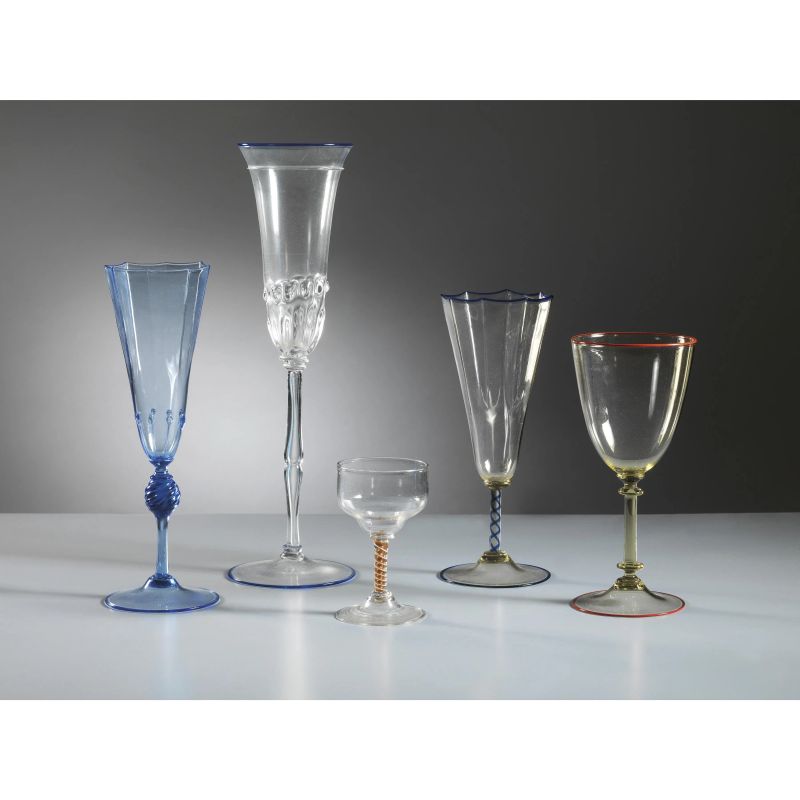 FIVE COLORED GLASSES  - Auction 20th CENTURY DESIGN - Pandolfini Casa d'Aste