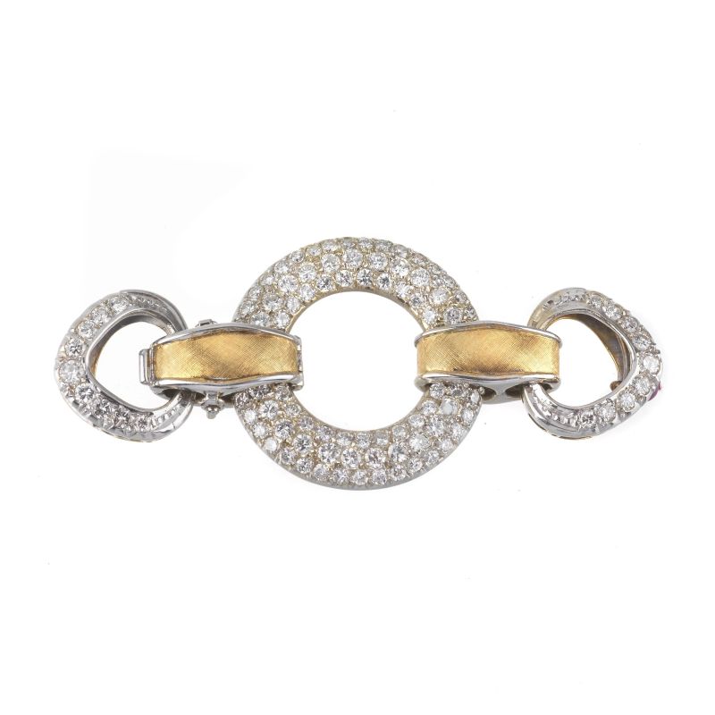 DIAMOND CLASP IN 18KT TWO TONE GOLD  - Auction ONLINE AUCTION | THE ART OF JEWELLERY - Pandolfini Casa d'Aste