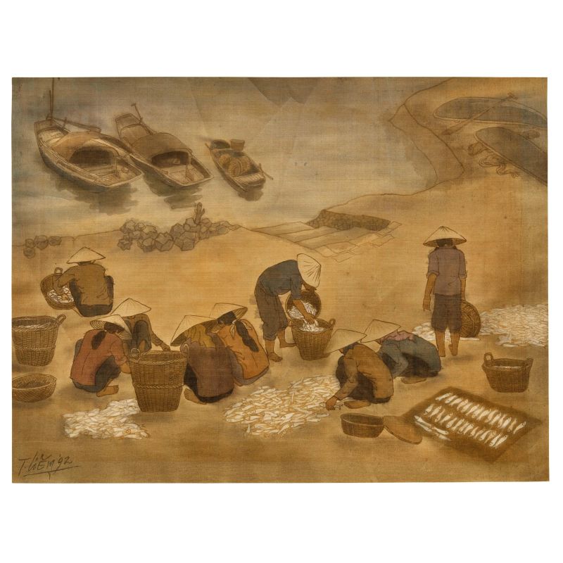 



A PAINTING ON SILK, VIETNAM, 1992  - Auction Asian Art | 东方艺术 - Pandolfini Casa d'Aste