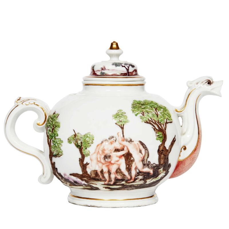 A TEAPOT, DOCCIA, GINORI&nbsp; MANUFACTORY, 19TH CENTURY  - Auction CERAMICA. MAIOLICHE E PORCELLANE DAL XVI AL XIX SECOLO - Pandolfini Casa d'Aste