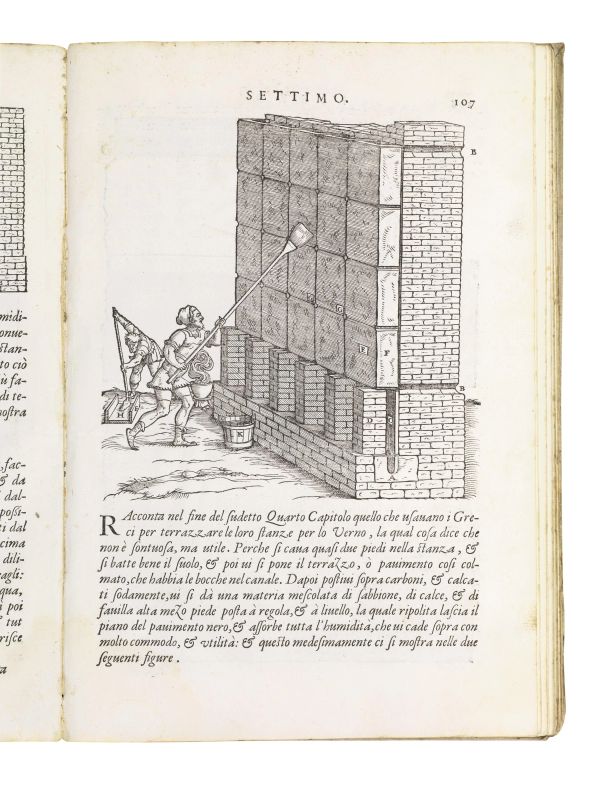 (Architettura &ndash; Illustrati 500) RUSCONI, Giovanni Antonio. Della architettura di Gio. Antonio Rusconi, con centosessanta figure dissegnate dal medesimo, secondo i precetti di Vitruvio, e con chiarezza, e brevit&agrave; dichiarate libri dieci. In Venetia, appresso i Gioliti, 1590.  - Asta Argenti, Numismatica e Libri - Pandolfini Casa d'Aste