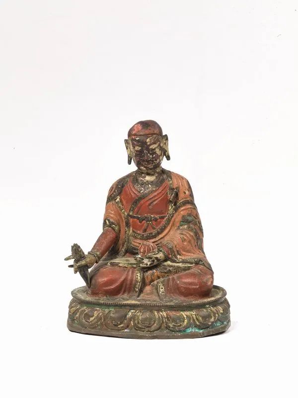 STATUA RAFFIGURANTE ARHAT, TIBET, SEC. XVIII  - Asta Arte Orientale - Pandolfini Casa d'Aste