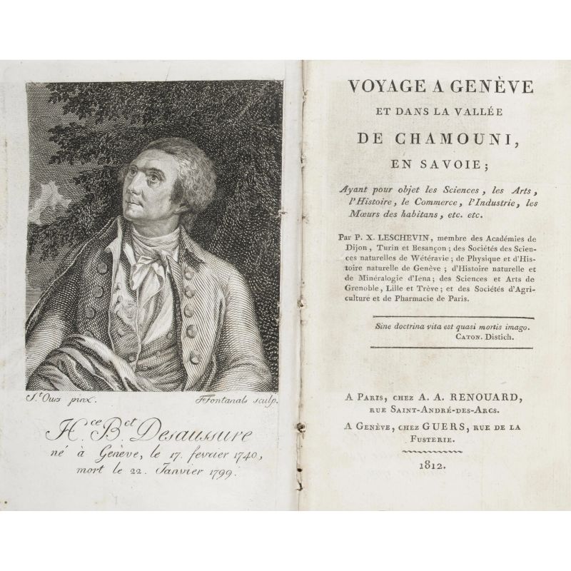 Leschevin, Philippe Xavier. Voyage à Genève et dans la vallée de Chamouni. Parigi e Ginevra, Renouard e Guers, 1812.  - Asta LIBRI, MANOSCRITTI, AUTOGRAFI E STAMPE - Pandolfini Casa d'Aste