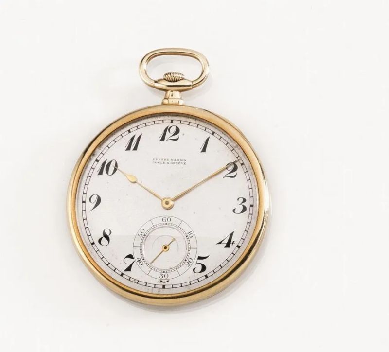 OROLOGIO DA TASCA ULYSSE NARDIN LOCLE GENEVE, MOV. N. 67'971, CASSA N. 337'791, IN ORO GIALLO 18 KT  - Auction Silver, jewels, watches and coins - Pandolfini Casa d'Aste