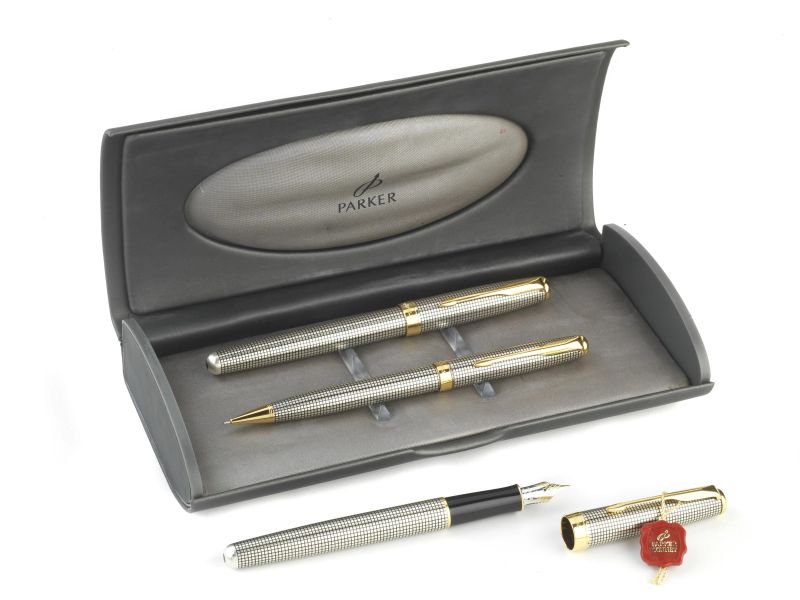 PARKER SONNET PREMIER CISELE' TRITTICO  - Asta ASTA A TEMPO I GIOIELLI, OROLOGI, PENNE ED ARGENTI - Pandolfini Casa d'Aste