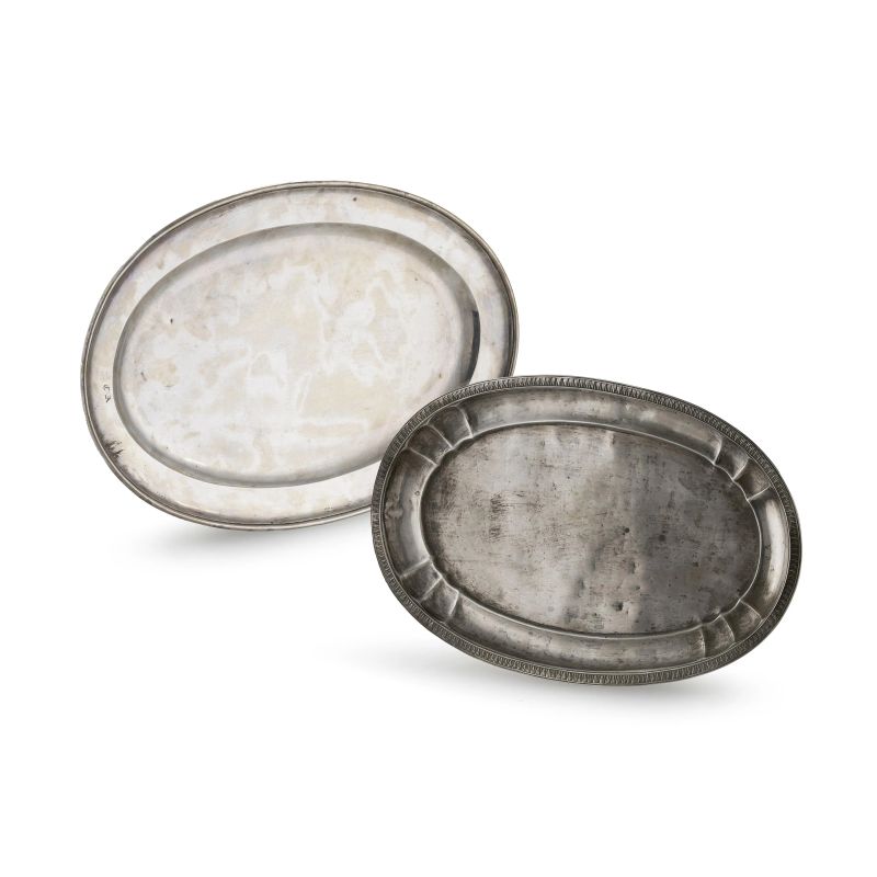 A SILVER TRAY, ROME, BEGININNG OF 19TH CENTURY, MARK OF FRANCESCO OSSANI  AND OTHER SILVER TRAY, ROME, 19TH CENTURY  - Auction Italian and european silvers - Pandolfini Casa d'Aste