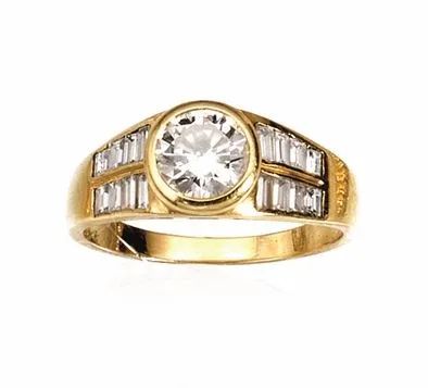 Anello in oro giallo e diamante  - Auction Important Jewels and Watches - I - Pandolfini Casa d'Aste