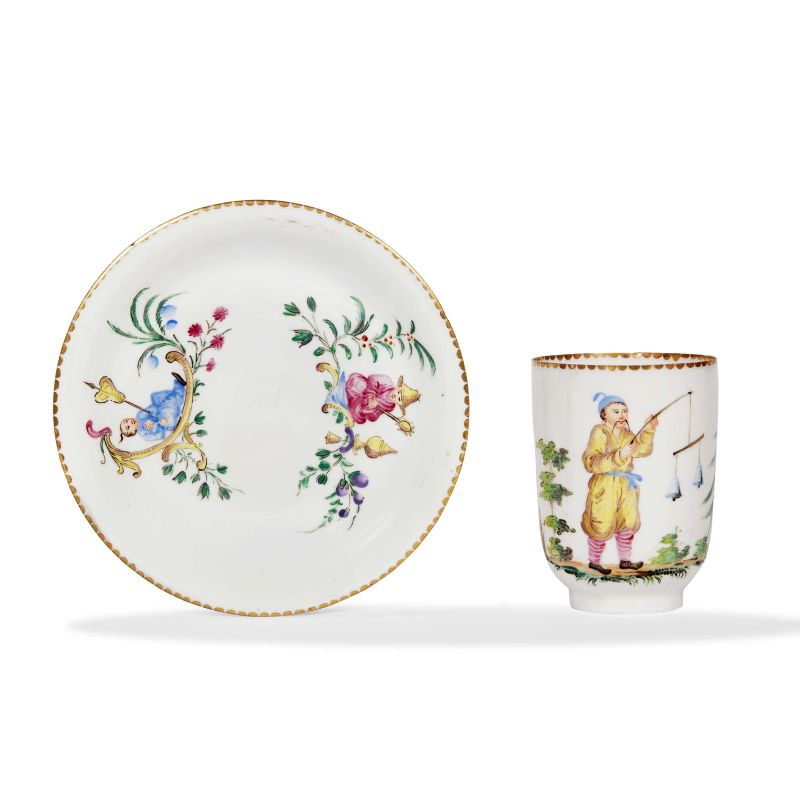 A GINORI CUP WITH SAUCER, DOCCIA, 1810-1840  - Auction ONLINE AUCTION | COLLECTABLE CUPS - Pandolfini Casa d'Aste
