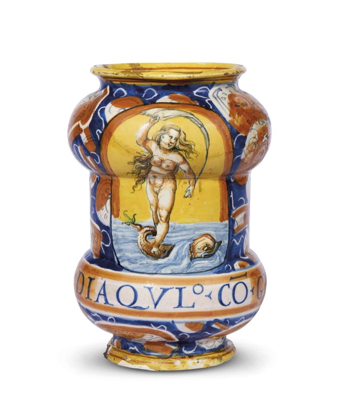 ALBARELLO, PESARO, BOTTEGA DI GIROLAMO E LANFRANCO DALLE GABICCE, 1580  - Auction Important Renaissance Maiolica - Pandolfini Casa d'Aste