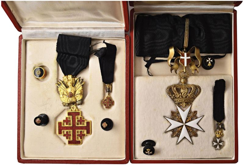 MALTA, SOVRANO MILITARE ORDINE DEI CAVALIERI DI MALTA, ORDINE DI SAN GIOVANNI DI GERUSALEMME GRAN MAGISTERO in lotto con ORDINE EQUESTRE DEL SANTO SEPOLCRO DI GERUSALEMME  - Asta Numismatica - Pandolfini Casa d'Aste