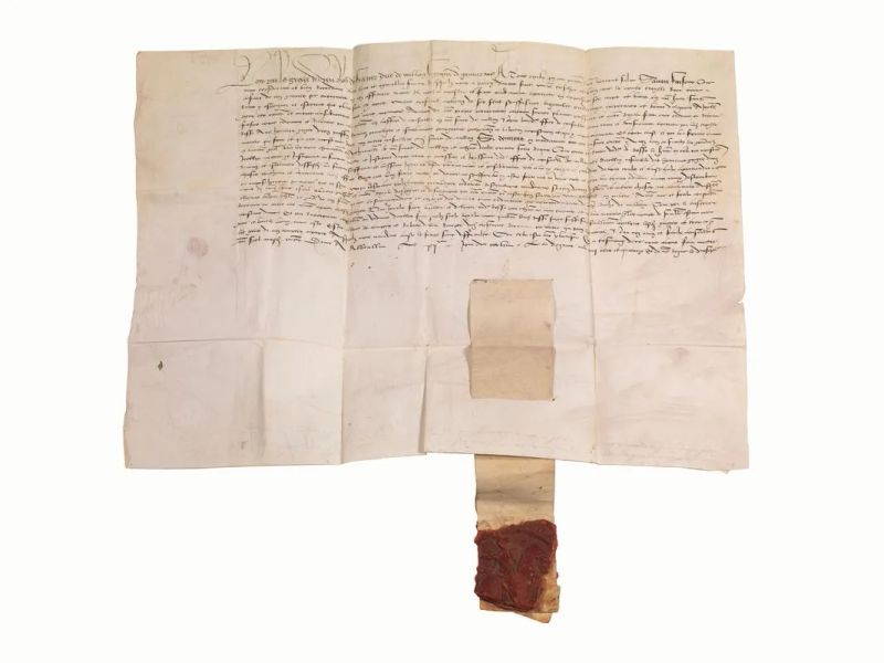 LUIGI XII (1462-1515) Patente di Lodovico Re di Francia che dopo la&nbsp;&nbsp;&nbsp;&nbsp;&nbsp;&nbsp;&nbsp;  - Asta Stampe e disegni antichi e moderni-Libri Antichi - Pandolfini Casa d'Aste
